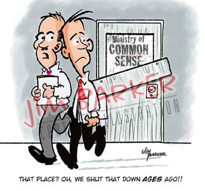 Ministry of Common Sense cartoon by Jim Barker Cartoon Illustration available on Cartoonstock